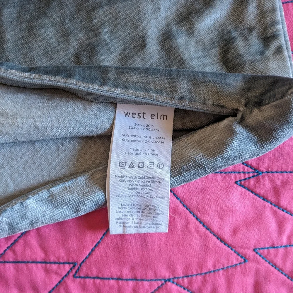 West Elm Luster Velvet Throw Pillows Covers (2) // 🩵 Light blue 🩵// GUC